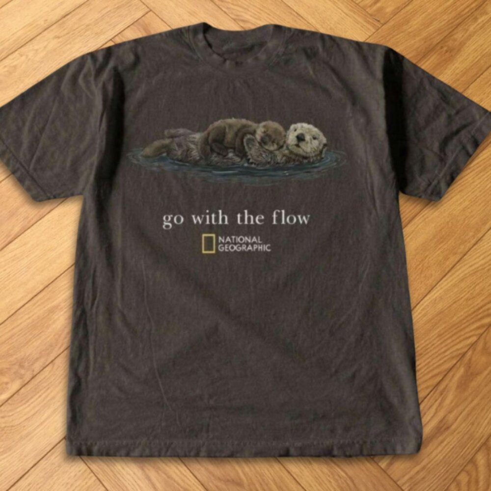 Black - National Geographic Go With The Flow Graphic T-Shirt Reprint